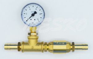 Manometer mit Rückschlagventil  3/8" E/A 13mm - Option für Druckerhöhung