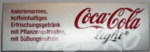 Leitungskennzeichnungsschild Coca-Cola light - 65 x 22 mm (Satz 10 Stk.)