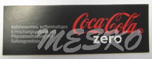 Leitungskennzeichnungsschild Coca Cola Zero - 65 x 22 mm (Satz 10 Stk.)