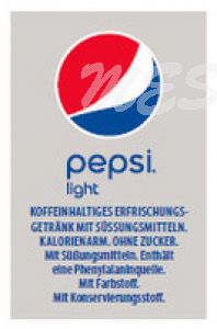 Zapfgriffschild "Pepsi Light" 36 x 23 - 10 Stk. = 1 VE